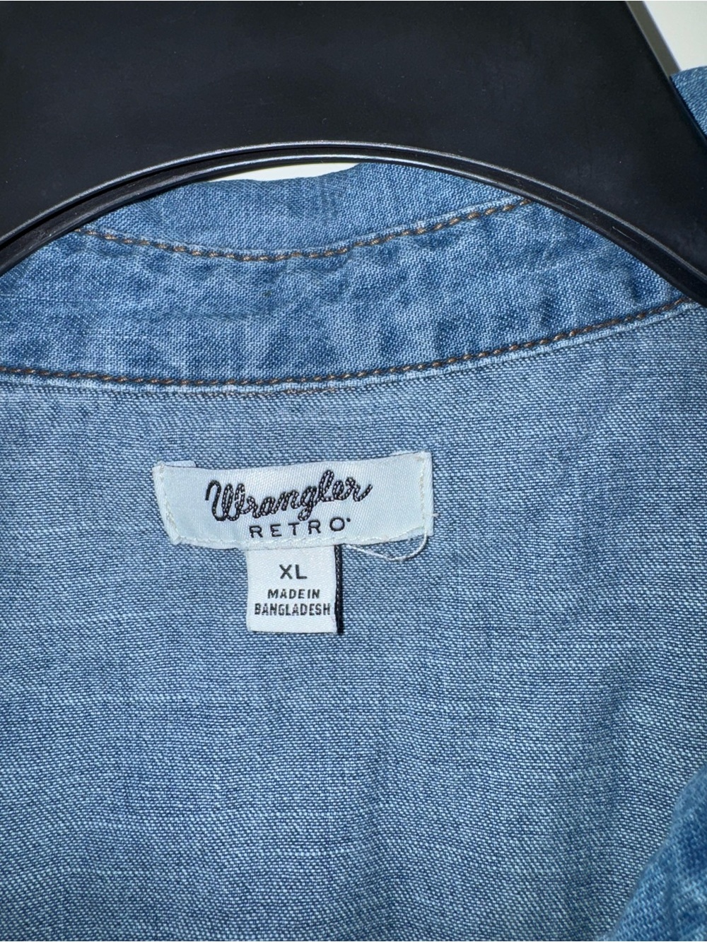 Wrangler Retro Denim Dress with Waist Tie and Pearl Snaps. Size XL - Picture 8 of 8